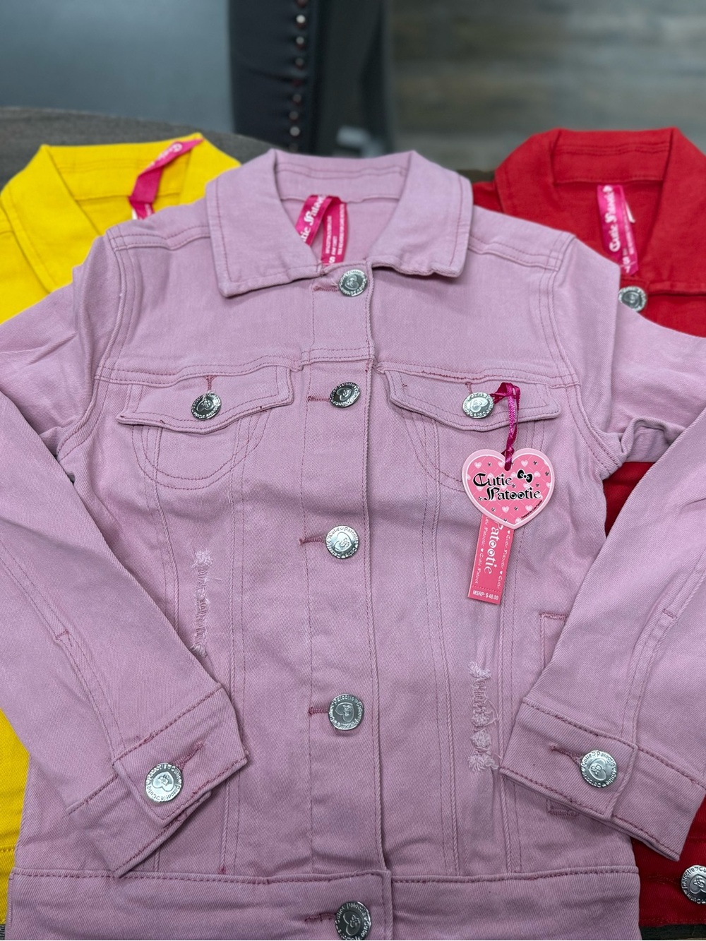 NWT 3 PC Girls' Pink Denim Jacket